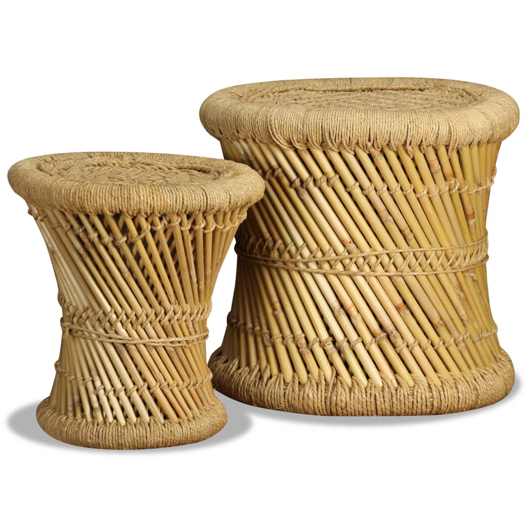 Stolci od bambusa i jute 2 kom