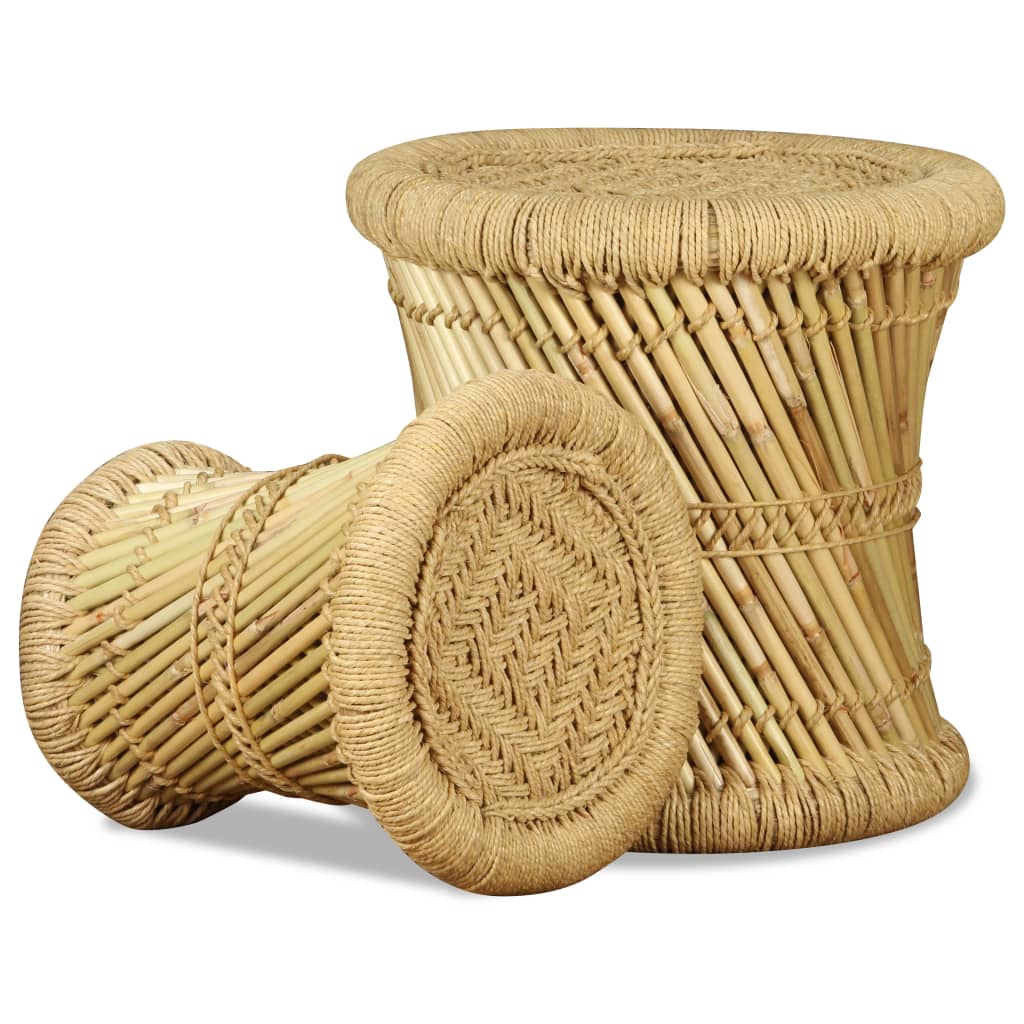 Stolci od bambusa i jute 2 kom