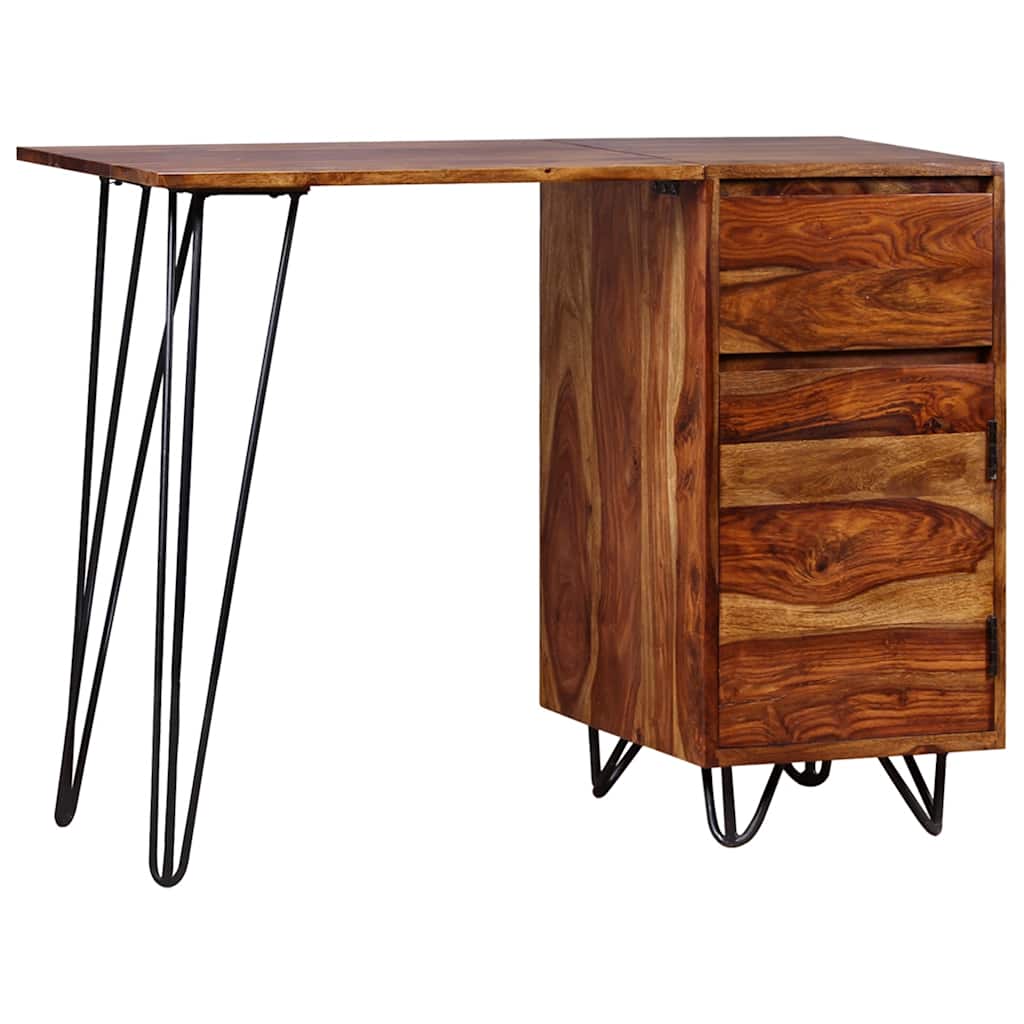 Pisaći Stol s 1 Ladicom i 1 Odjeljkom Masivno Drvo Akacije