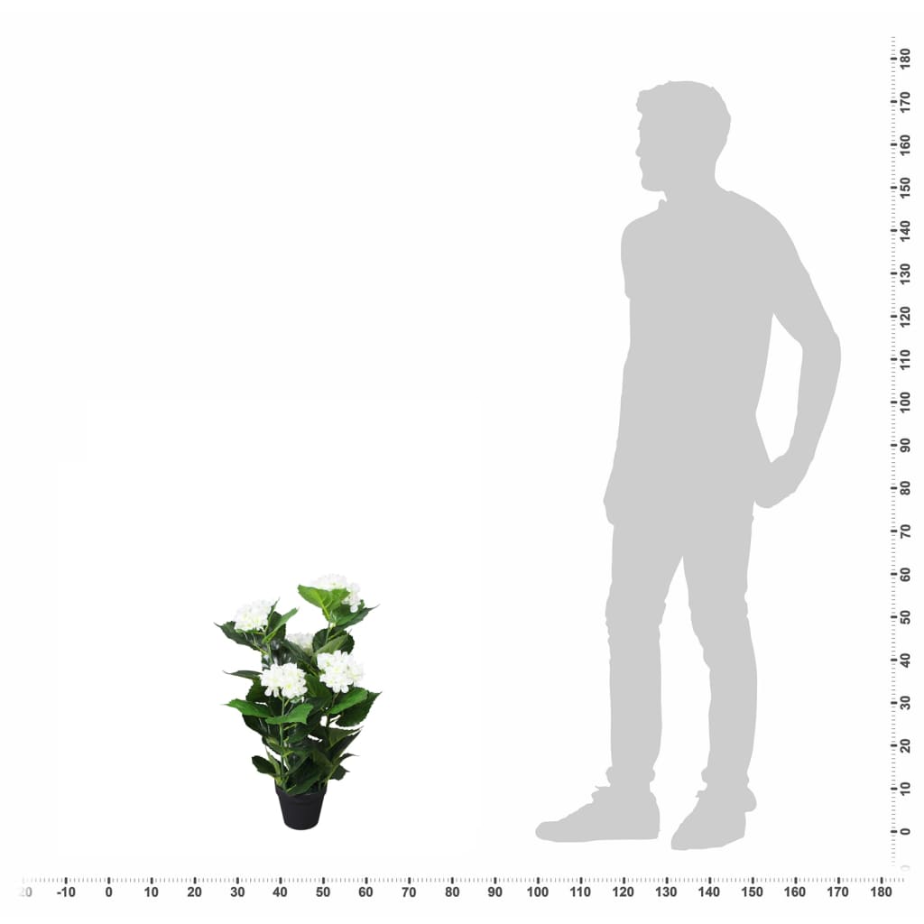 Umjetna Hortenzija s Posudom 60 cm Bijela