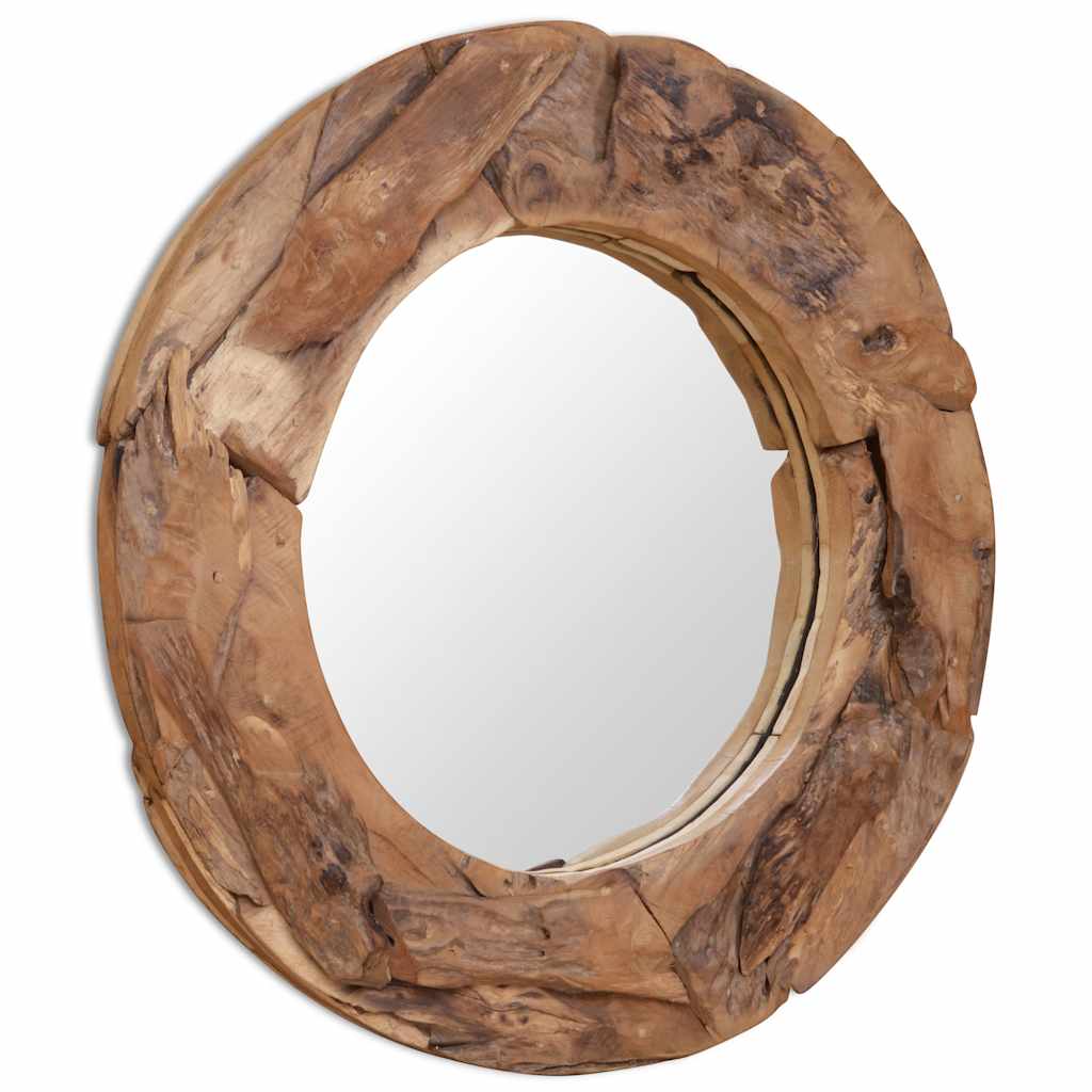 Ukrasno Ogledalo od Tikovine 80 cm Okruglo
