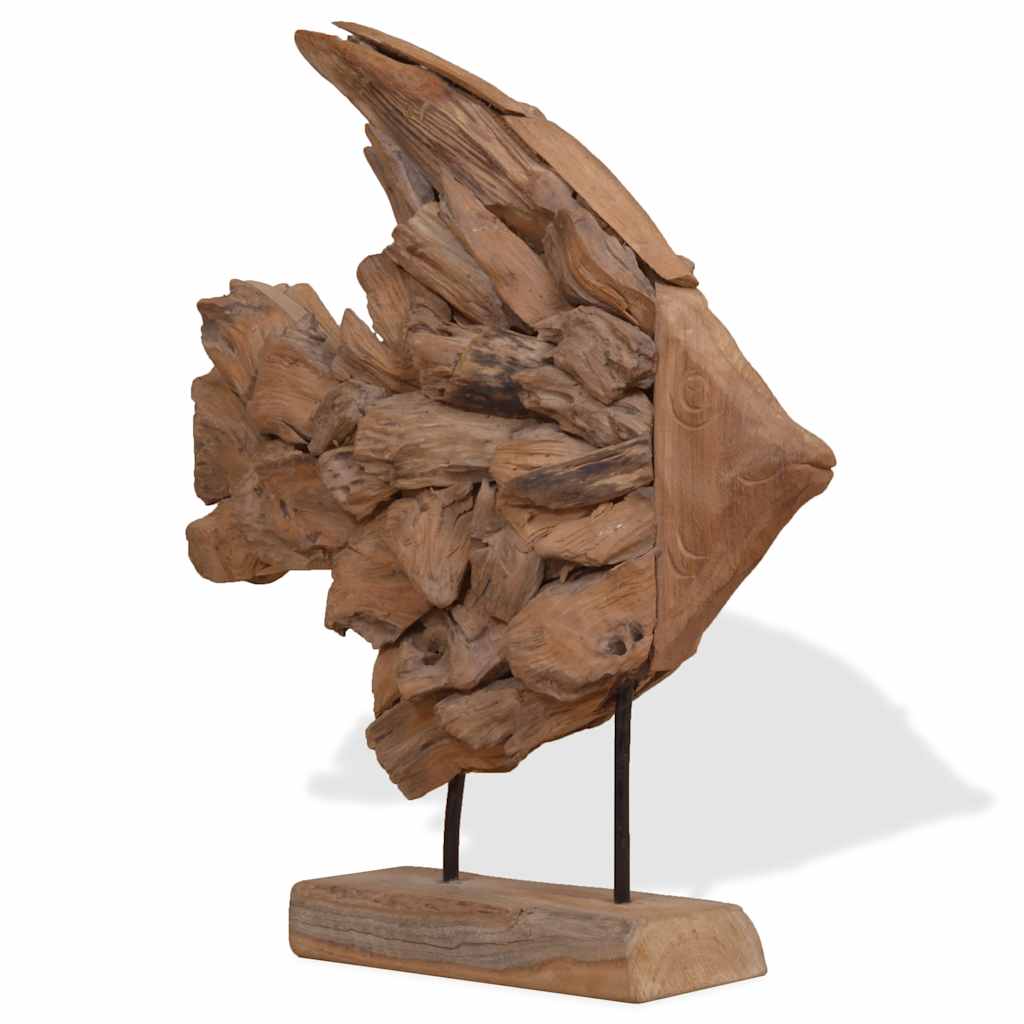 Riba Skulptura od tikovine 40x12x57 cm