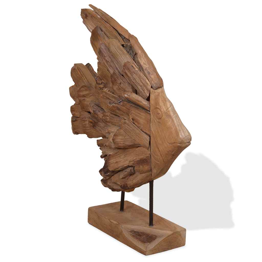 Riba Skulptura od tikovine 40x12x57 cm