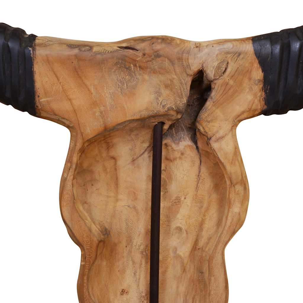 Skulptura lubanje bika tikovina 66x15x88 cm