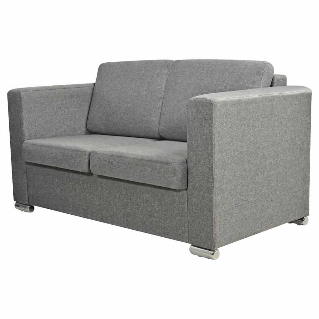 Dvodijelni set sofa od tkanine svijetlosivi