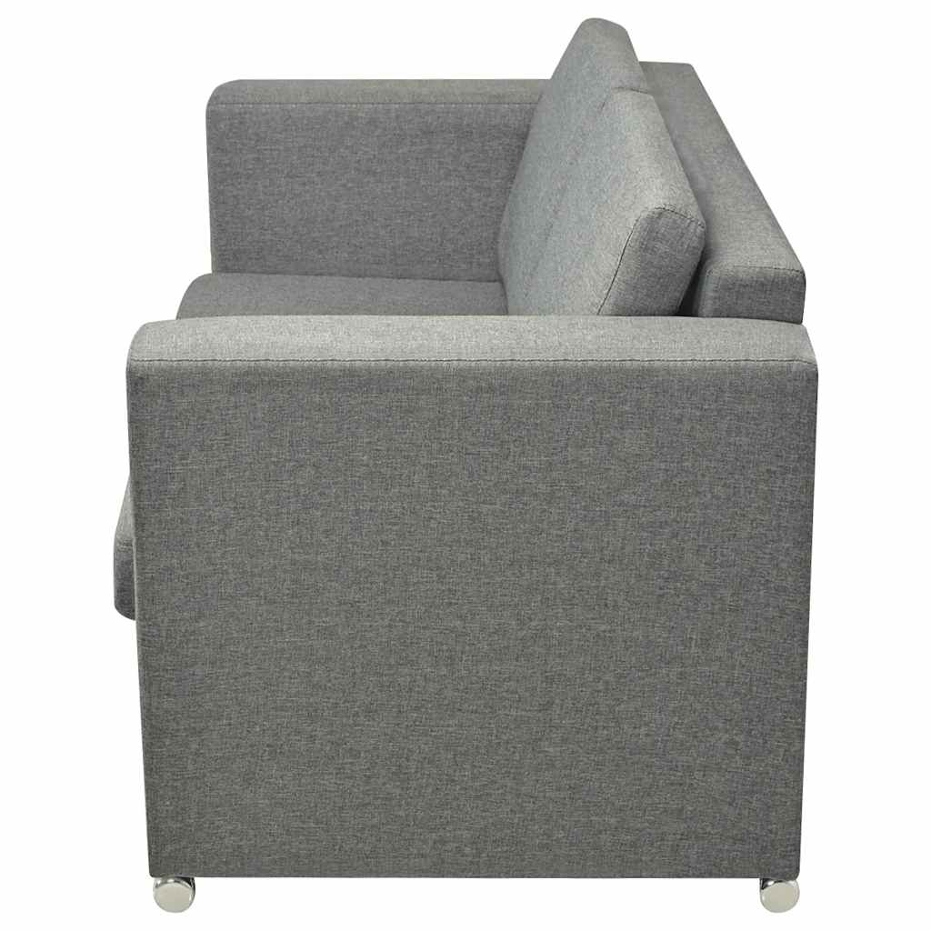 Dvodijelni set sofa od tkanine svijetlosivi