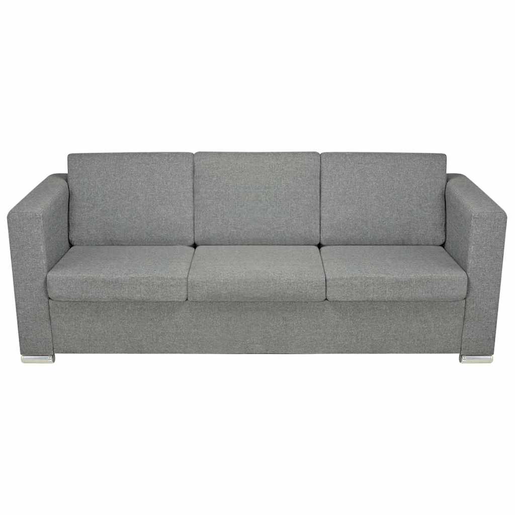 Dvodijelni set sofa od tkanine svijetlosivi