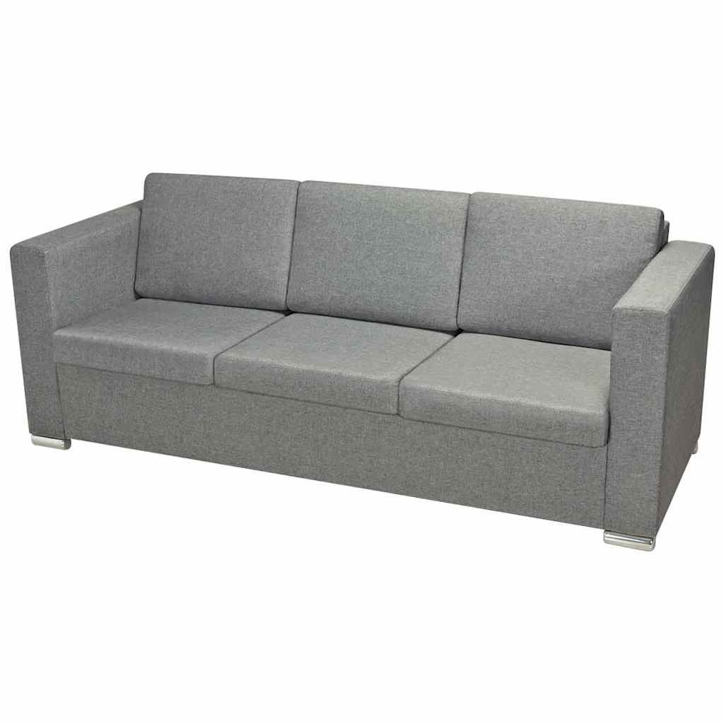 Dvodijelni set sofa od tkanine svijetlosivi