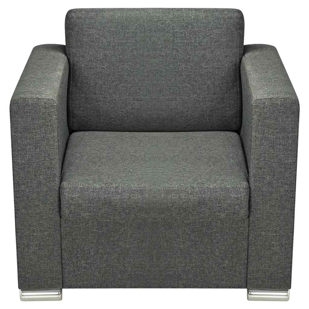 Trodijelni set sofa od tkanina tamnosivi