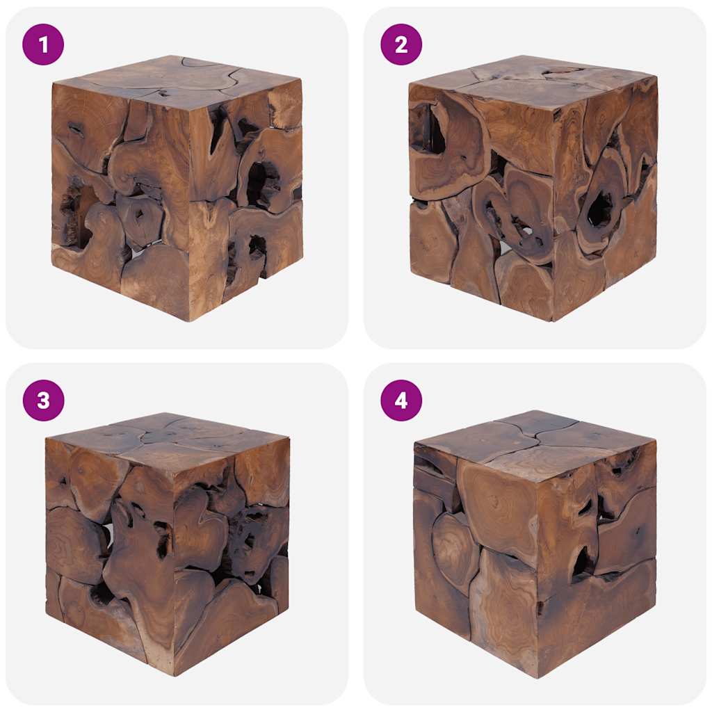 Stolci 4 kom smeđi 40x40x45 cm od masivne tikovine