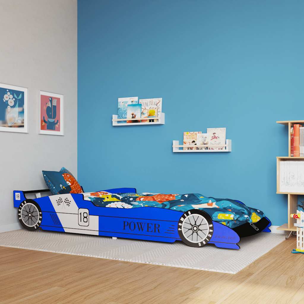 Dječji krevet trkaći auto 90 x 200 cm plavi