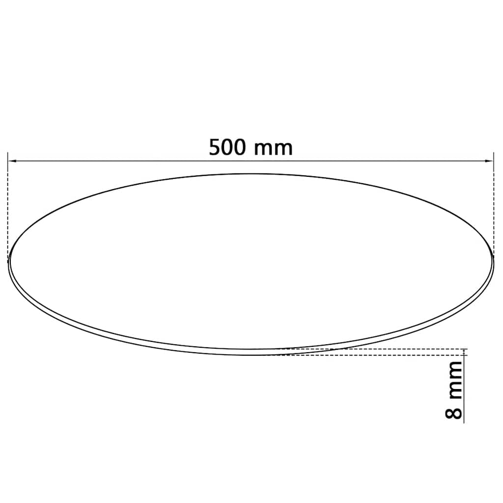 Stolna Ploča od Kaljenog Stakla Okrugla 500 mm