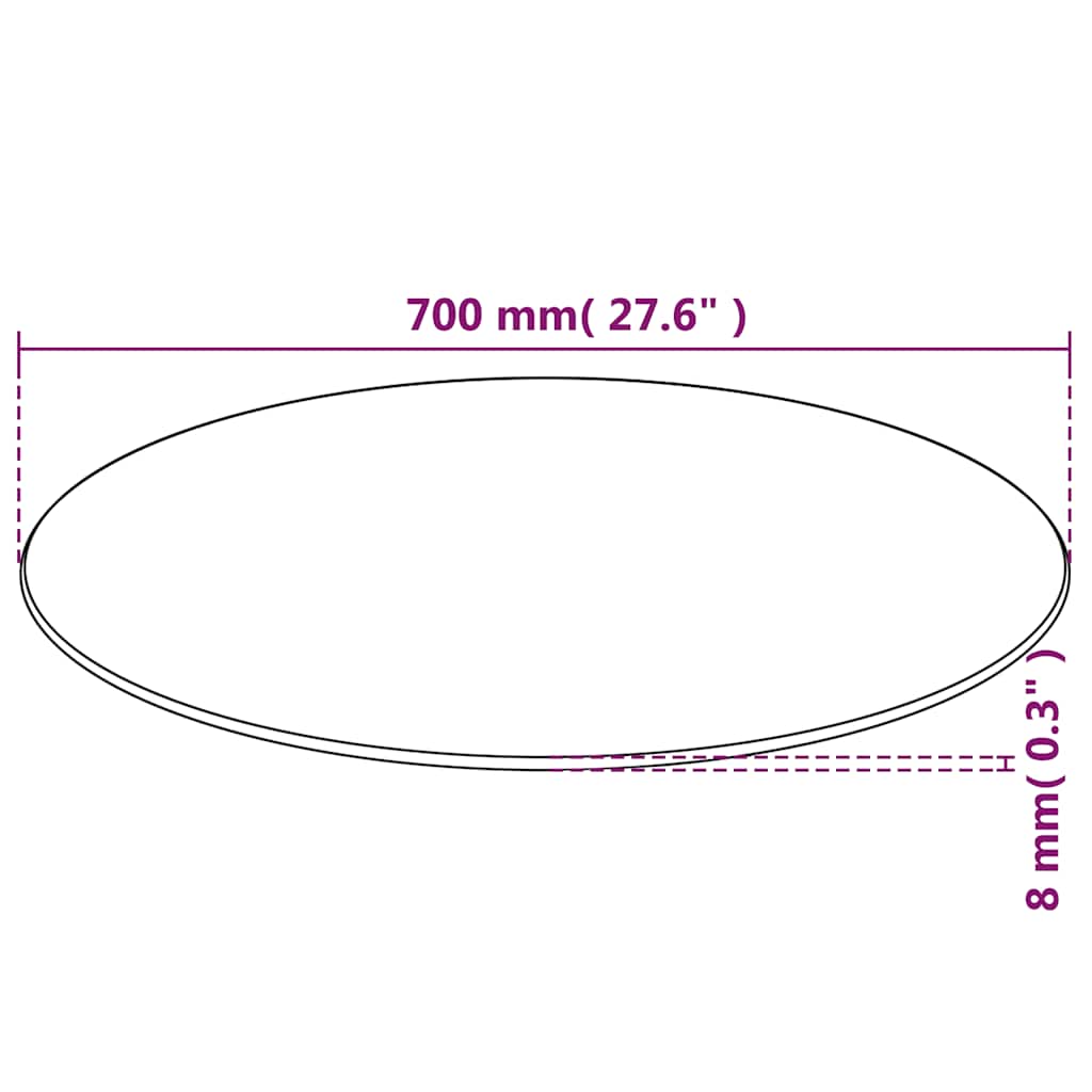 Stolna Ploča od Kaljenog Stakla Okrugla 700 mm
