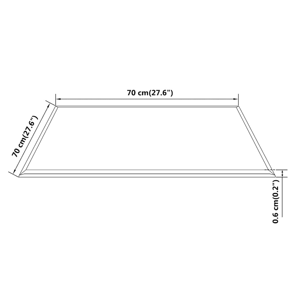 Stolna Ploča od Kaljenog Stakla Pravokutna 700x700 mm