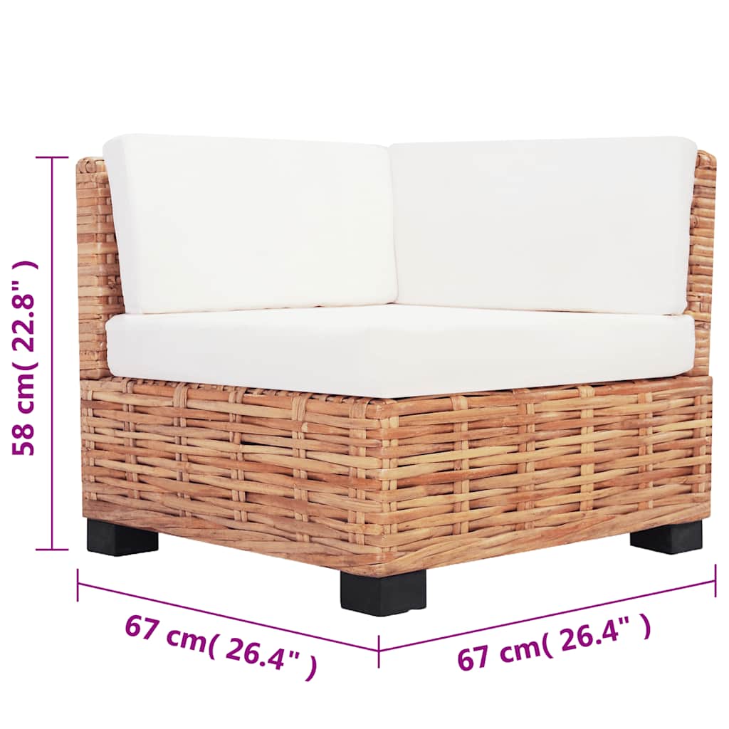 Sofa Set 14 kom Prirodni Ratan