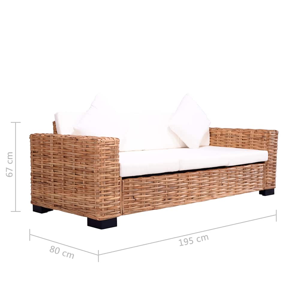 Trosjed Sofa Prirodni Ratan