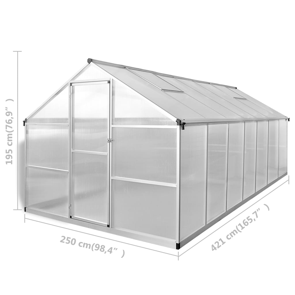 Staklenik od ojačanog aluminija 10,53 m³