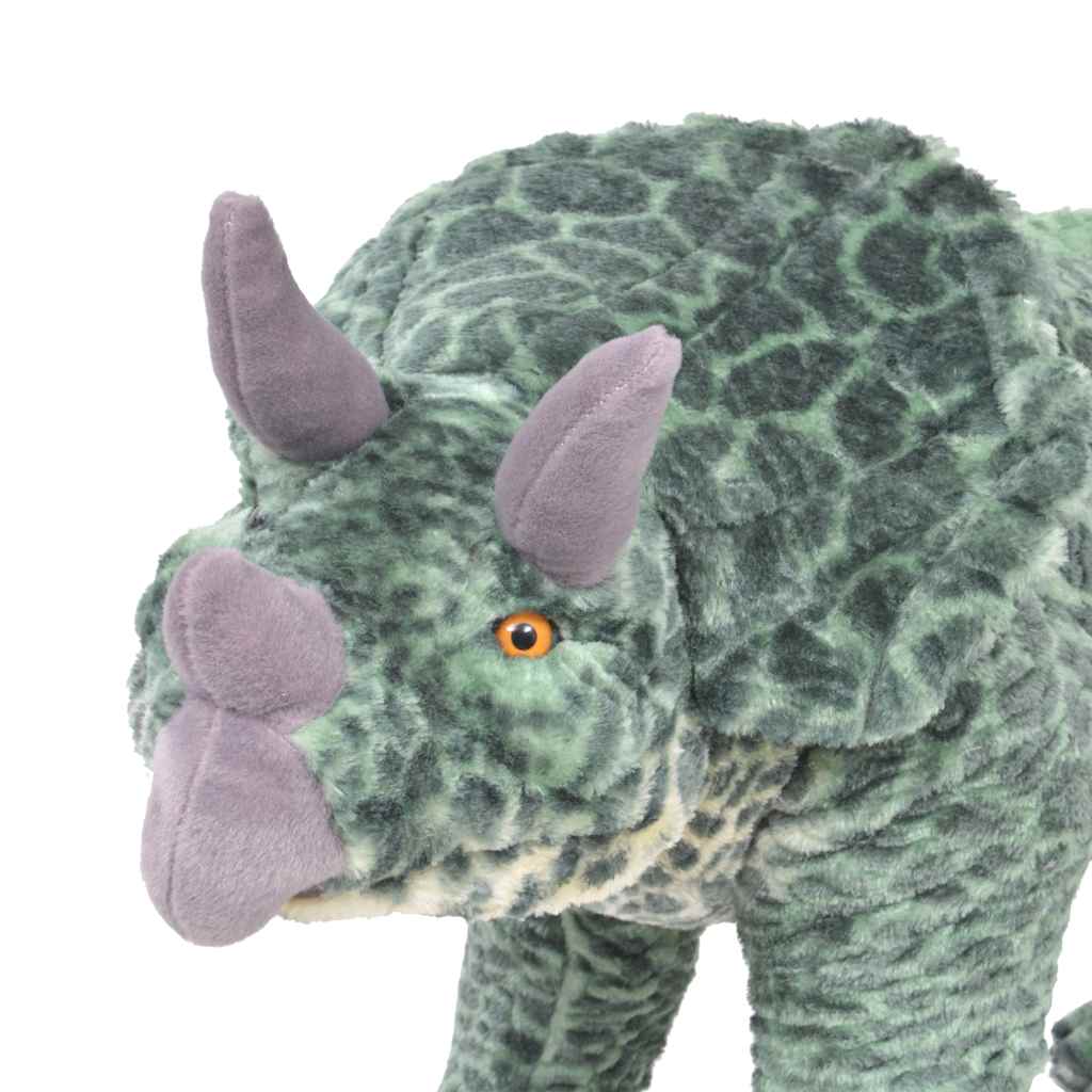 Samostojeći plišani dinosaur triceratops zeleni XXL