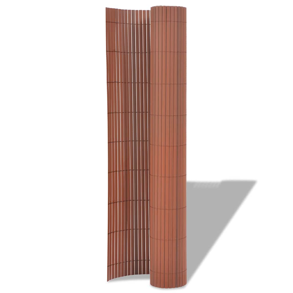 Dvostrana vrtna ograda PVC 90 x 300 cm smeđa