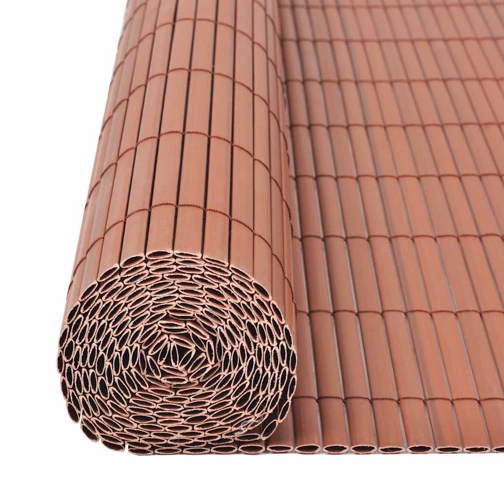Dvostrana vrtna ograda PVC 90 x 300 cm smeđa