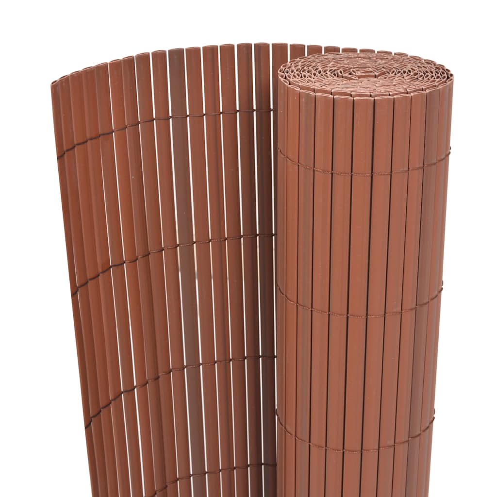 Dvostrana vrtna ograda PVC 90 x 500 cm smeđa