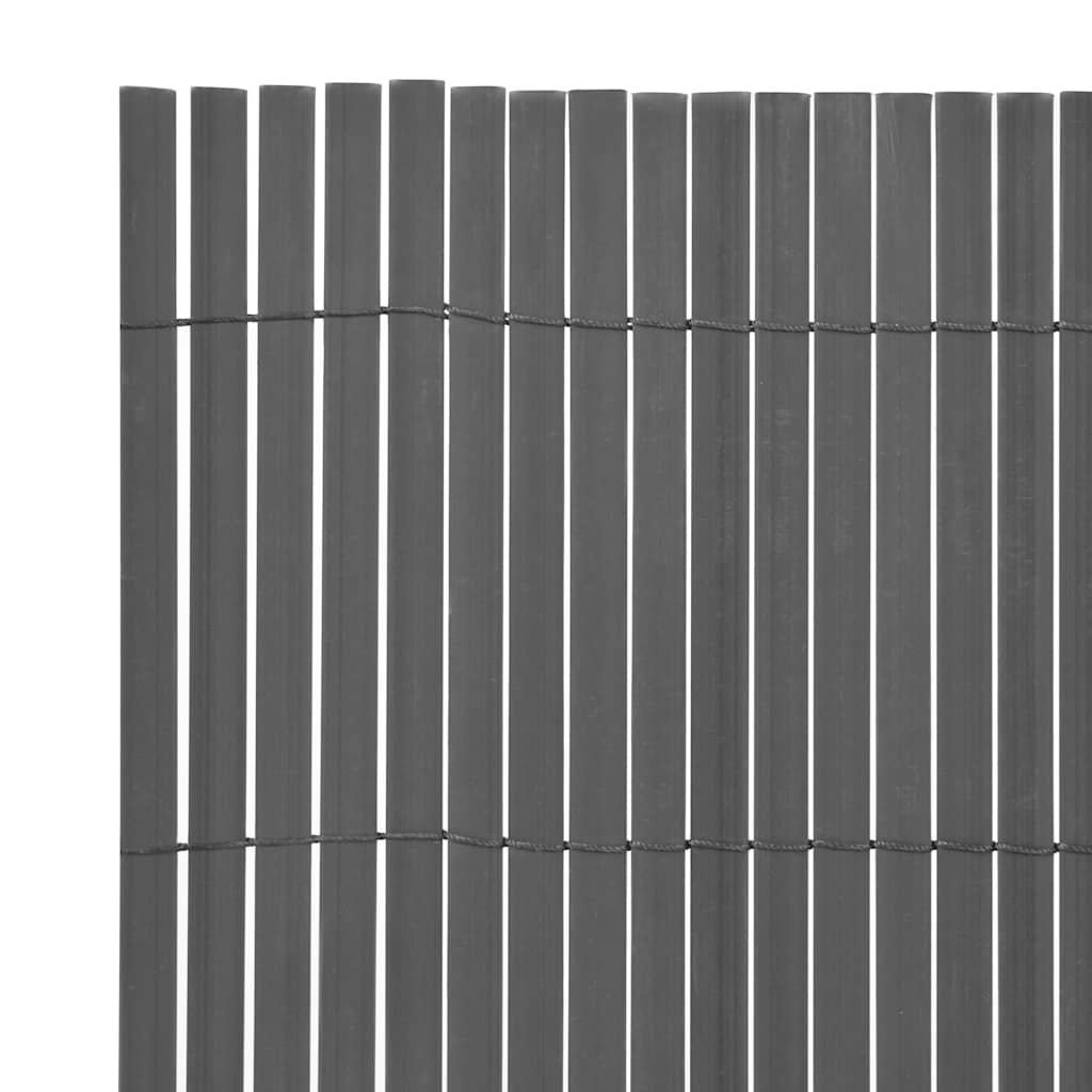 Dvostrana vrtna ograda PVC 90 x 500 cm siva