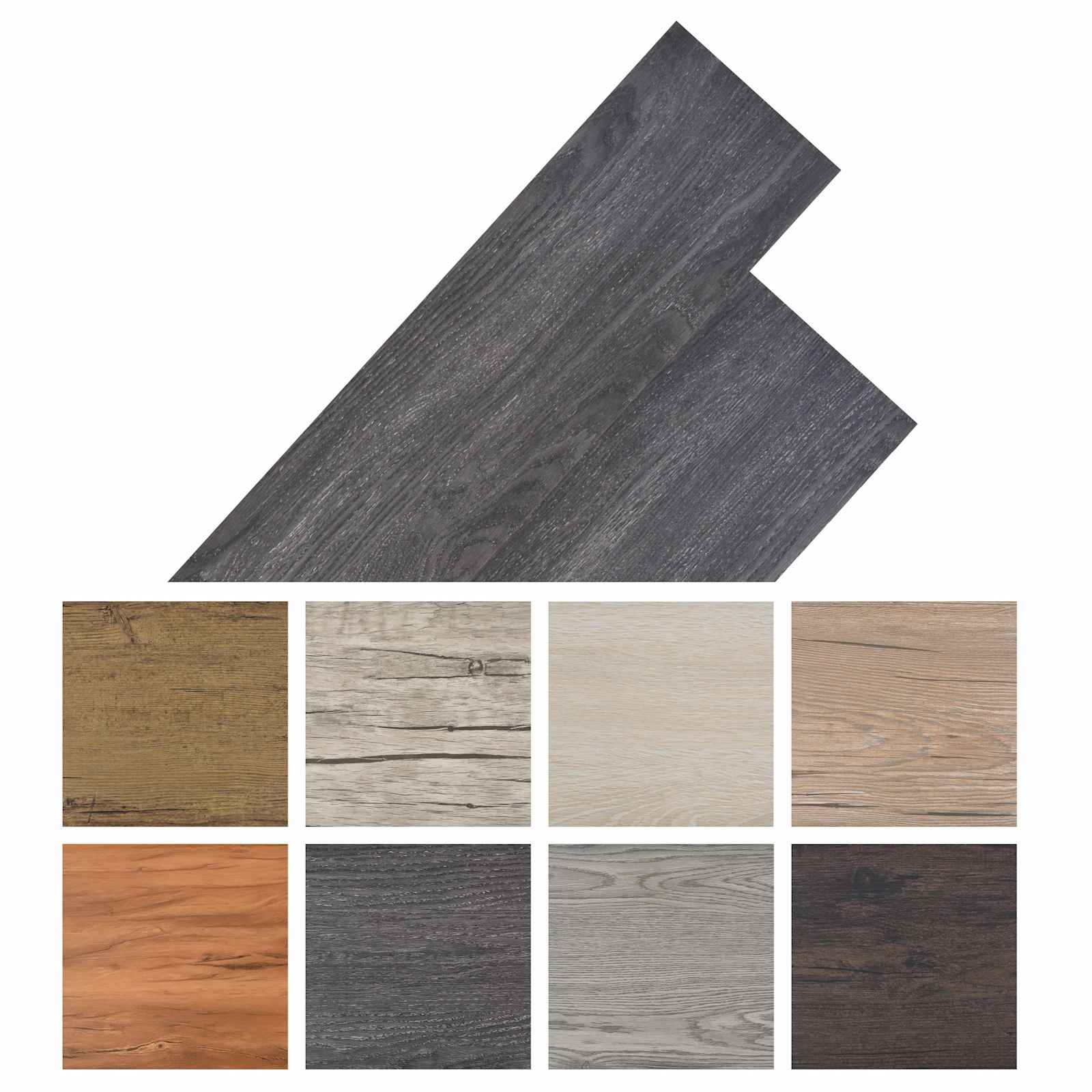 Podne daske 18 pcs Crna i bijela 5,26 m² PVC