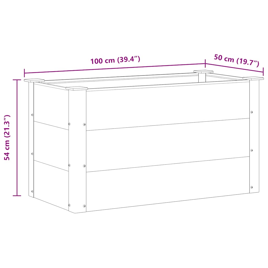 Vrtna Posuda za Sadnju WPC 100x50x54 cm Siva