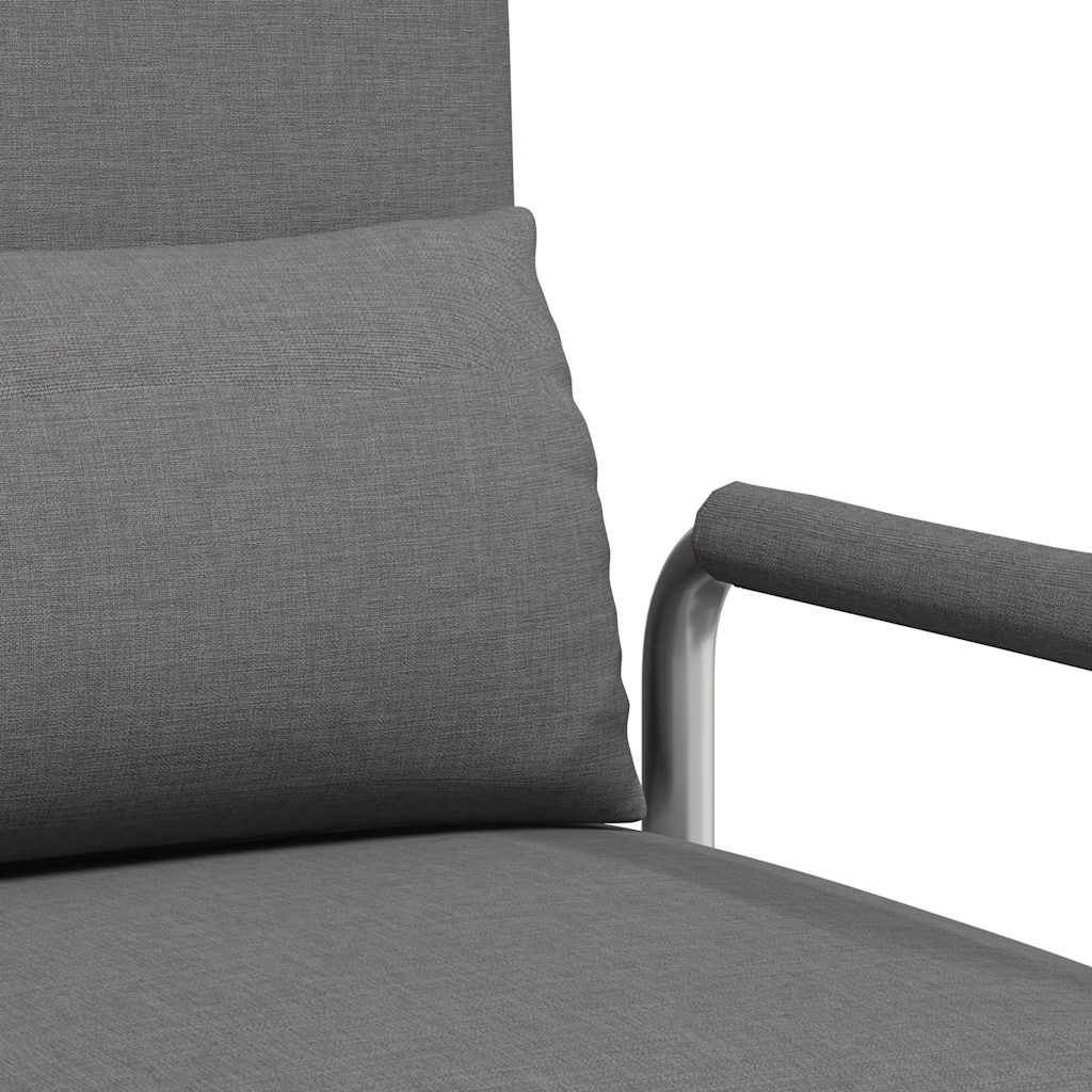 Okretna stolica sofa krevet od tkanine tamnosivi