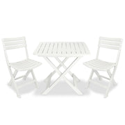 3-dijelni sklopivi bistro set plastični bijeli