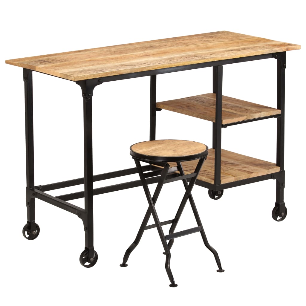 Stol sa sklopivim stolcem od mango drva 115 x 50 x 76 cm