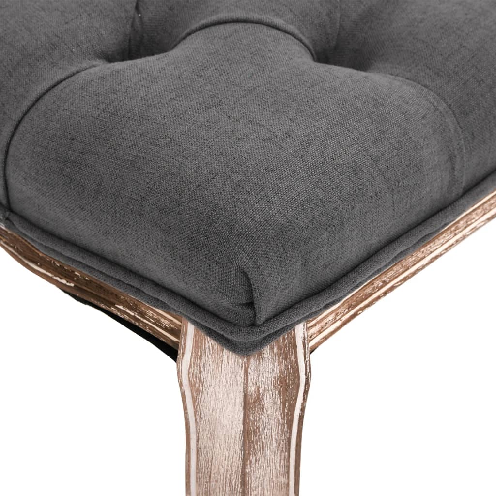 Klupa od tkanine i masivnog drva 110 x 38 x 48 cm tamnosiva