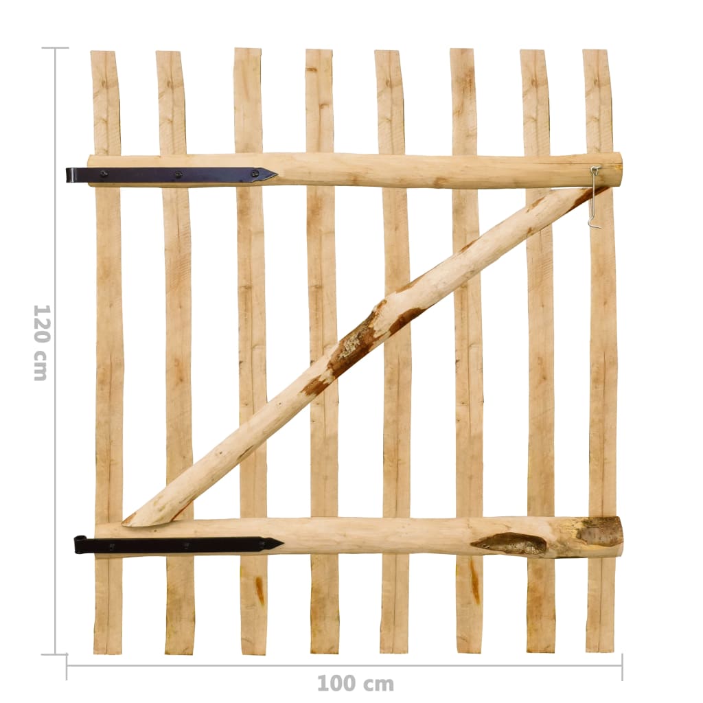 Jednostruka vrata za ogradu od drva lješnjaka 100 x 120 cm