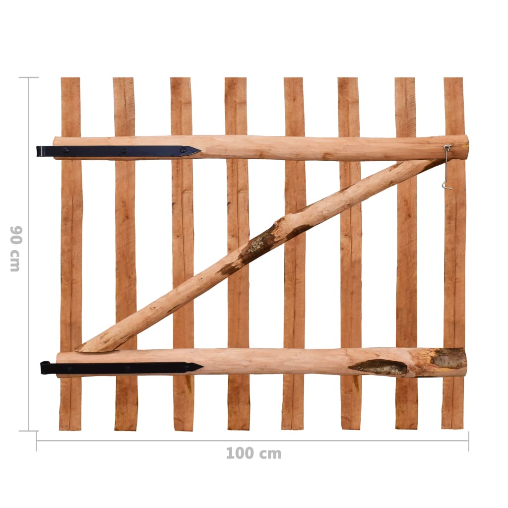 Jednostruka vrata za ogradu od drva lješnjaka 100 x 90 cm