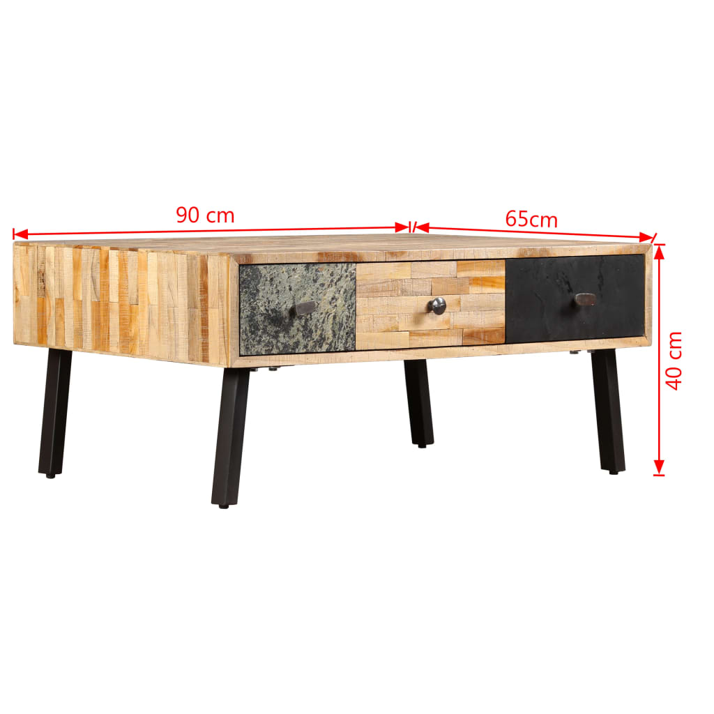 Stolić za kavu od masivne reciklirane tikovine 90 x 65 x 40 cm