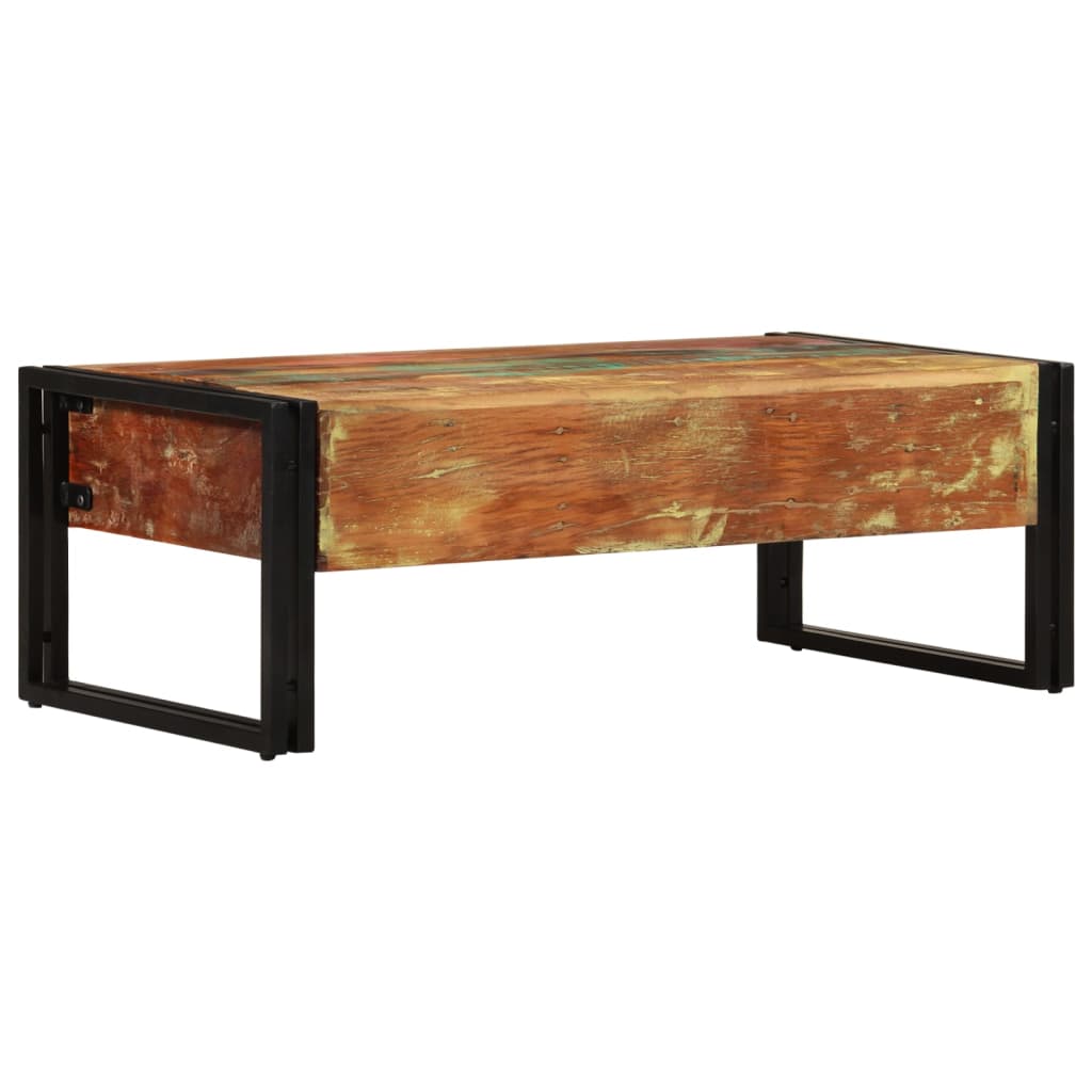 Stolić za kavu s 3 ladice od masivnog recikliranog drva 100 x 50 x 35 cm