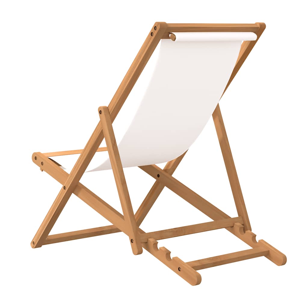 Ležaljka od tikovine 56 x 105 x 96 cm krem