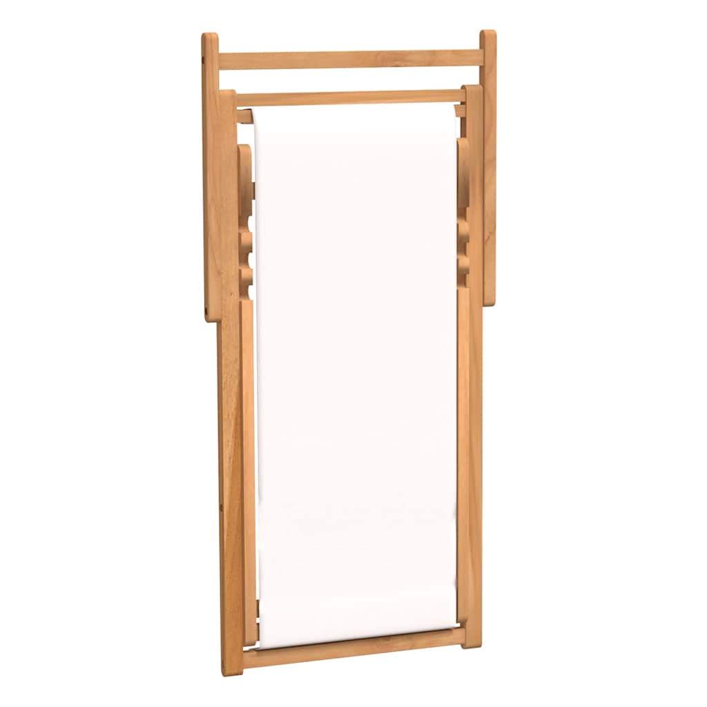 Ležaljka od tikovine 56 x 105 x 96 cm krem