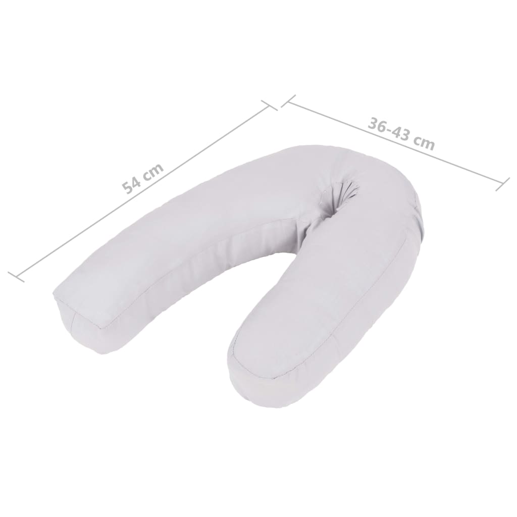 Jastuk za trudnice u obliku slova J 54 x (36 - 43) cm sivi
