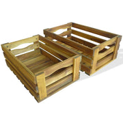 2-dijelni set sanduka za jabuke od masivnog bagremovog drva
