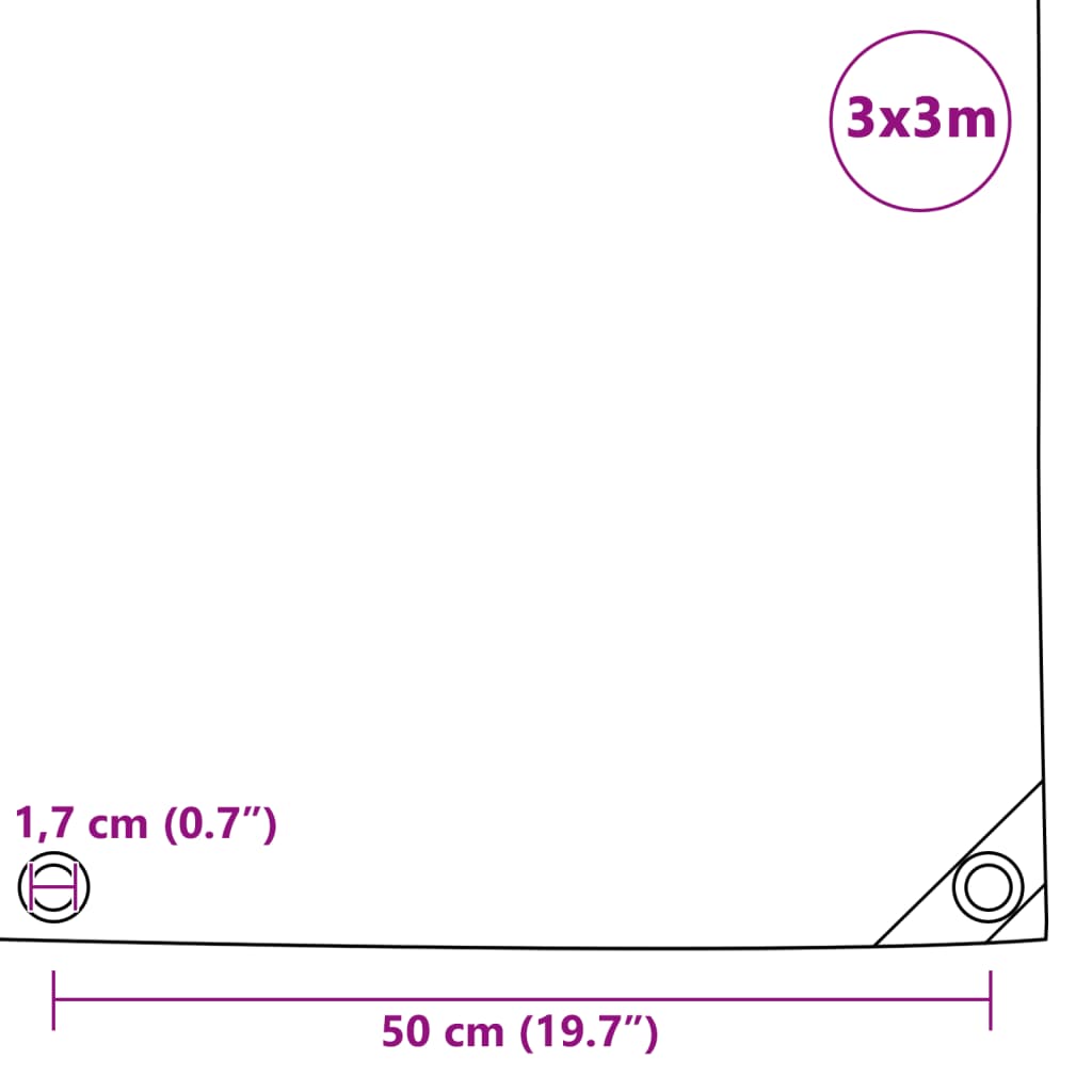 Cerada 650 g/m² 3x3 m bijela