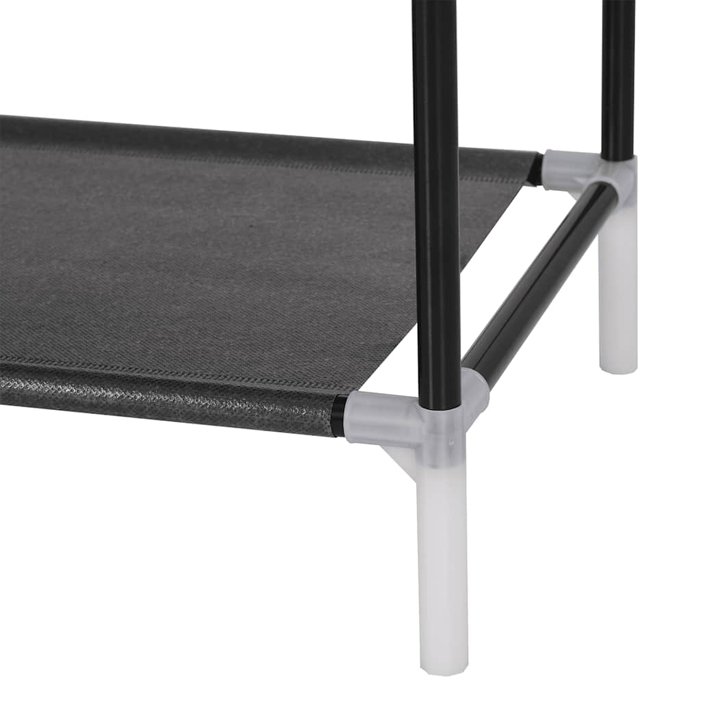 Stalak za cipele s 10 polica od metala i netkane tkanine crni