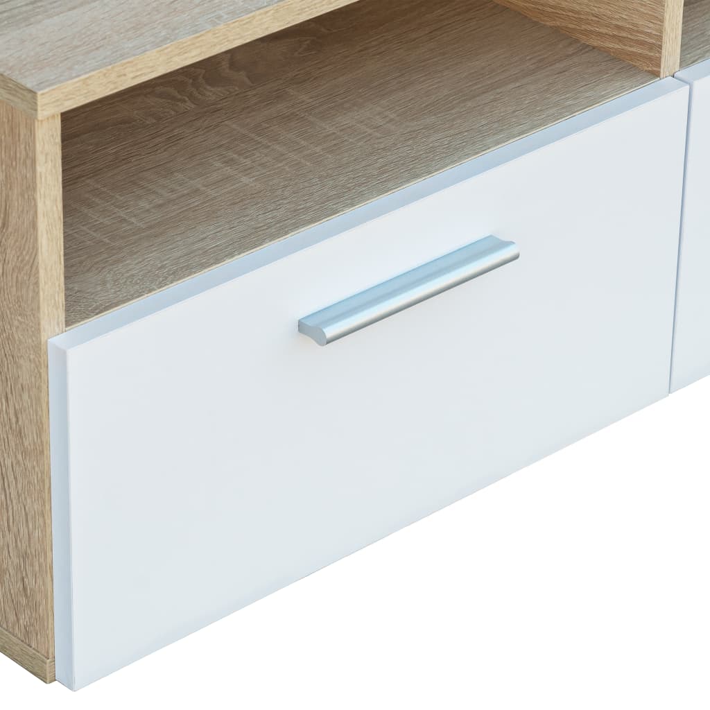 TV Ormarić od Iverice 95x35x36 cm Boja Hrasta i Bijela
