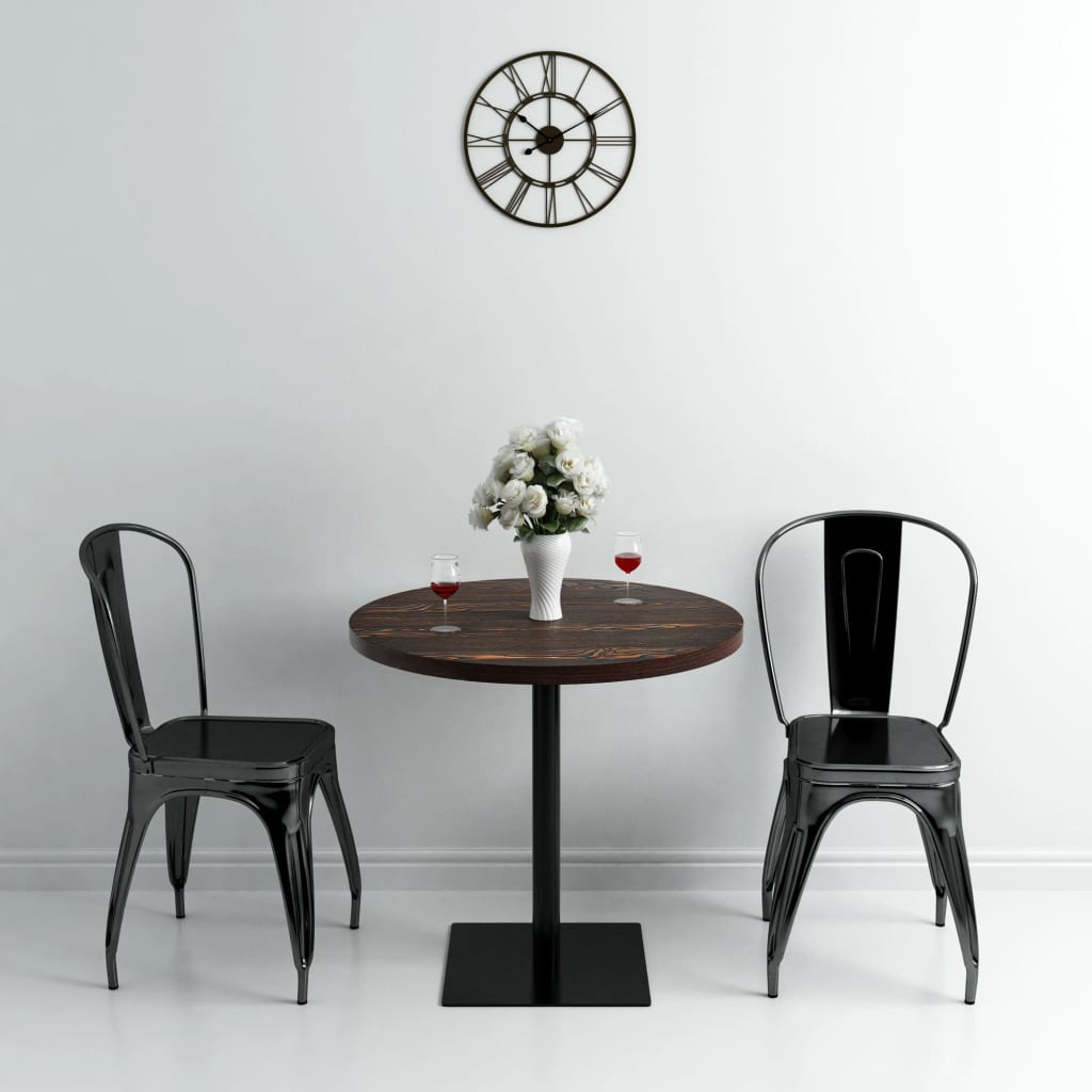 Okrugli stol za bistro od MDF-a i čelika 80x75 cm tamni pepeljasti