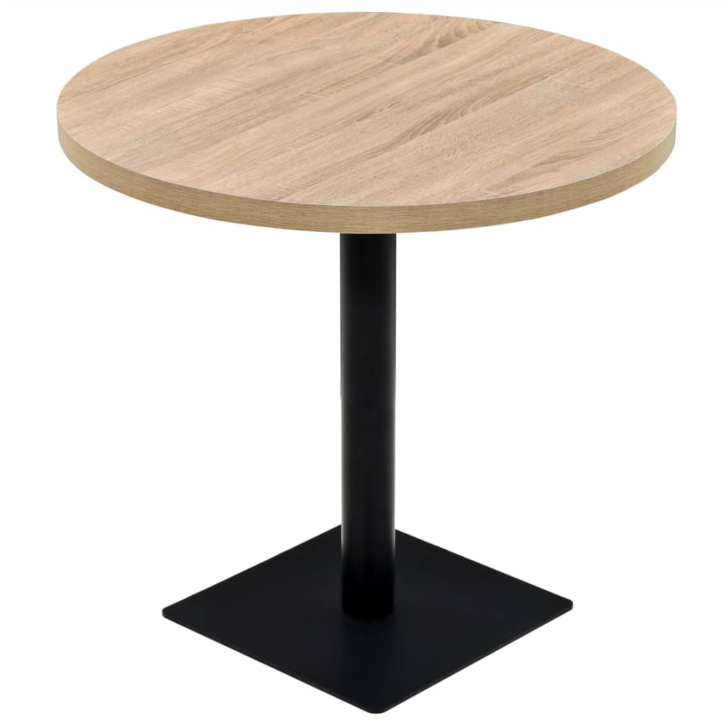 Okrugli stol za bistro od MDF-a i čelika 80x75 cm boja hrasta
