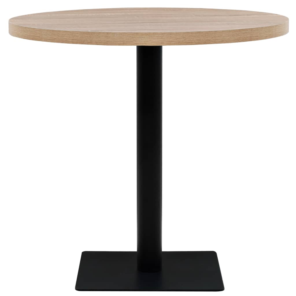 Okrugli stol za bistro od MDF-a i čelika 80x75 cm boja hrasta