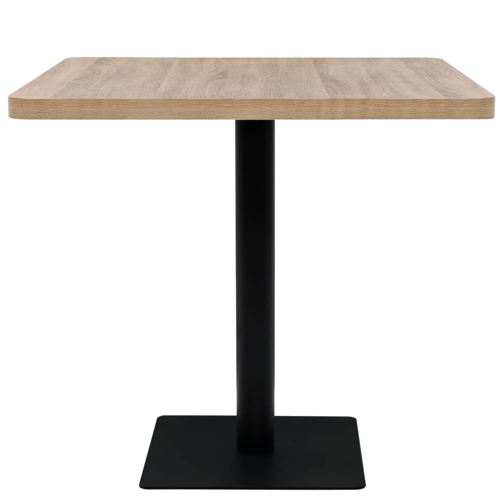 Kvadratni stol za bistro od MDF-a i čelika 80x80x75 cm boja hrasta