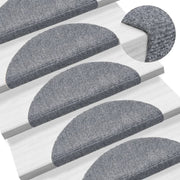 Prostirke za stepenice, samoljepljive, 15 kom, 56x17x3 cm, svijetlo sive, poluokrugle