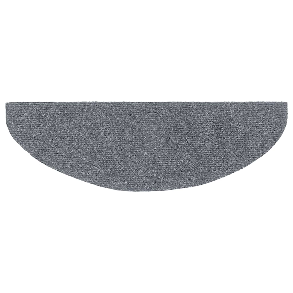 Prostirke za stepenice, samoljepljive, 15 kom, 65x21x4 cm, svijetlo sive, poluokrugle, velike
