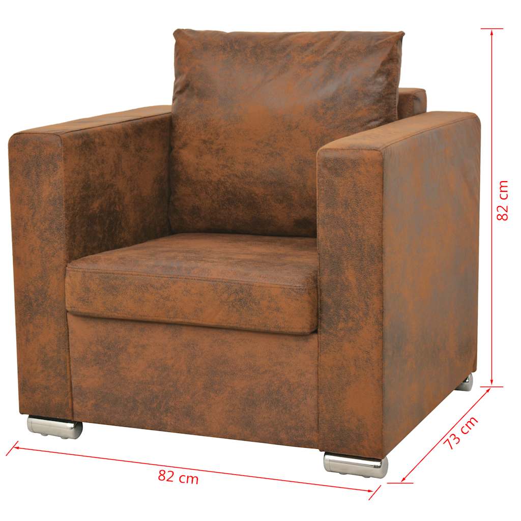 2-dijelni set sofa od umjetne brušene kože